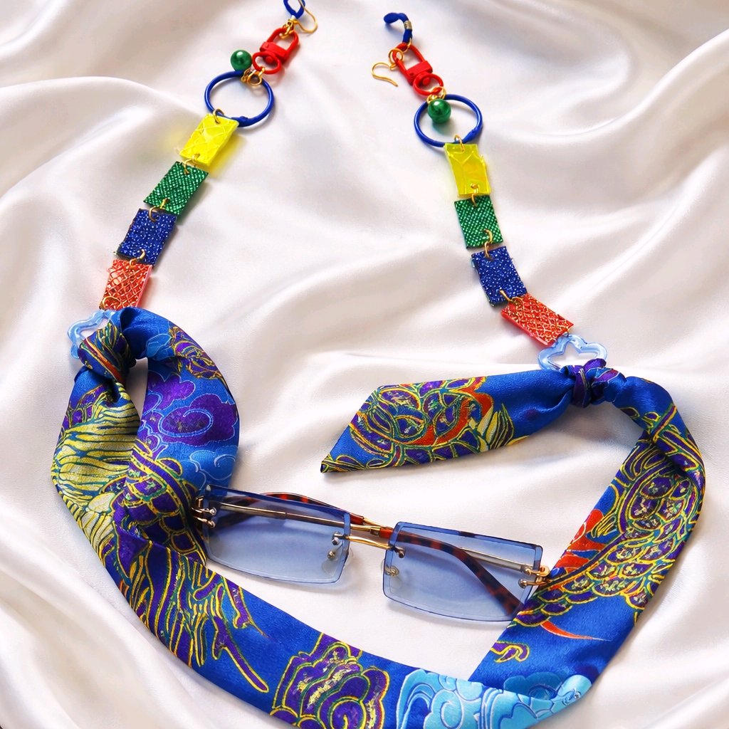 Carmen - Blue Scarf Eyewear Chain - Shop Moxxc