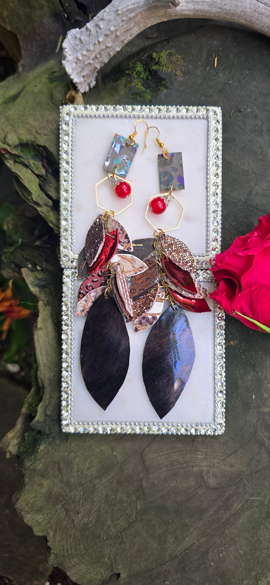 Tana - Brown Teardrop Chandelier Earrings - Shop Moxxc