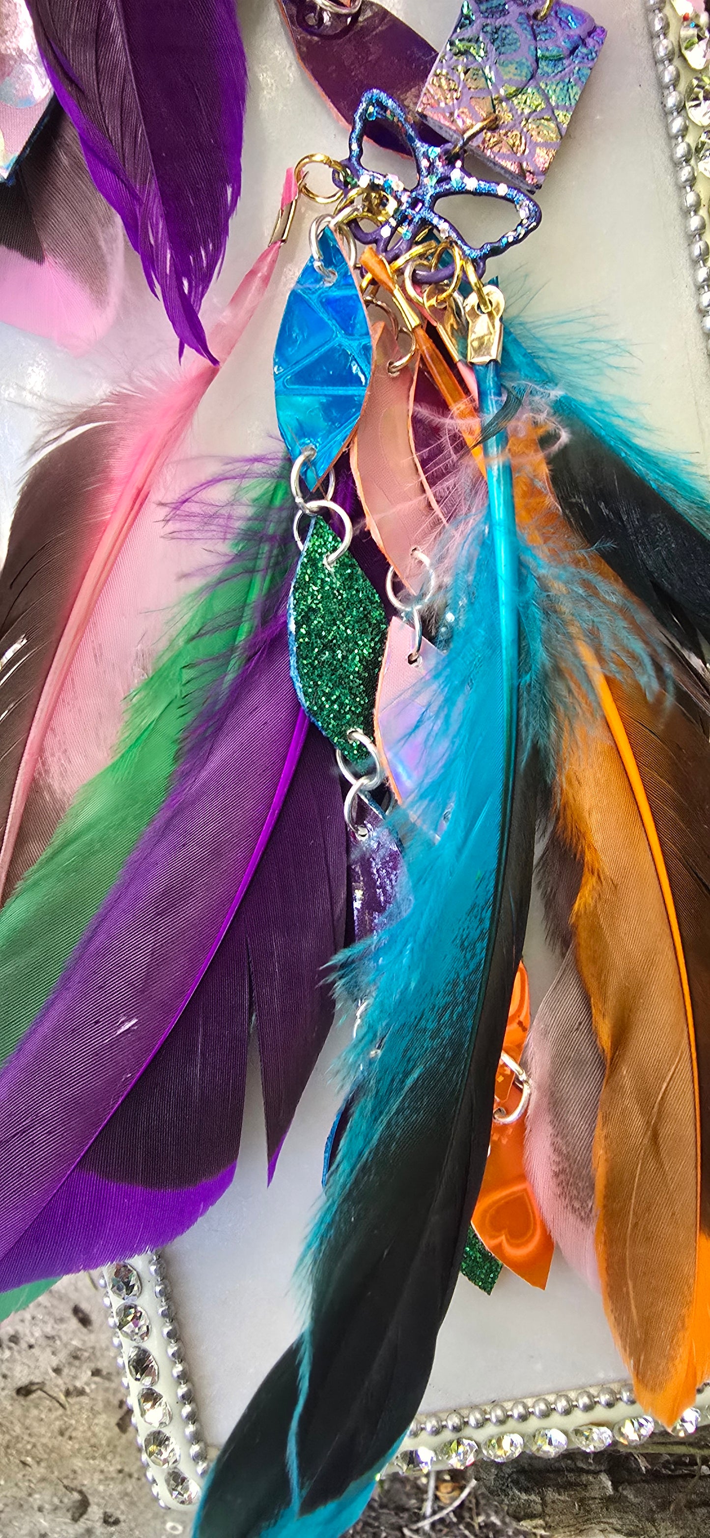 Kayla - Multicolored Butterfly Feather Earrings - Shop Moxxc