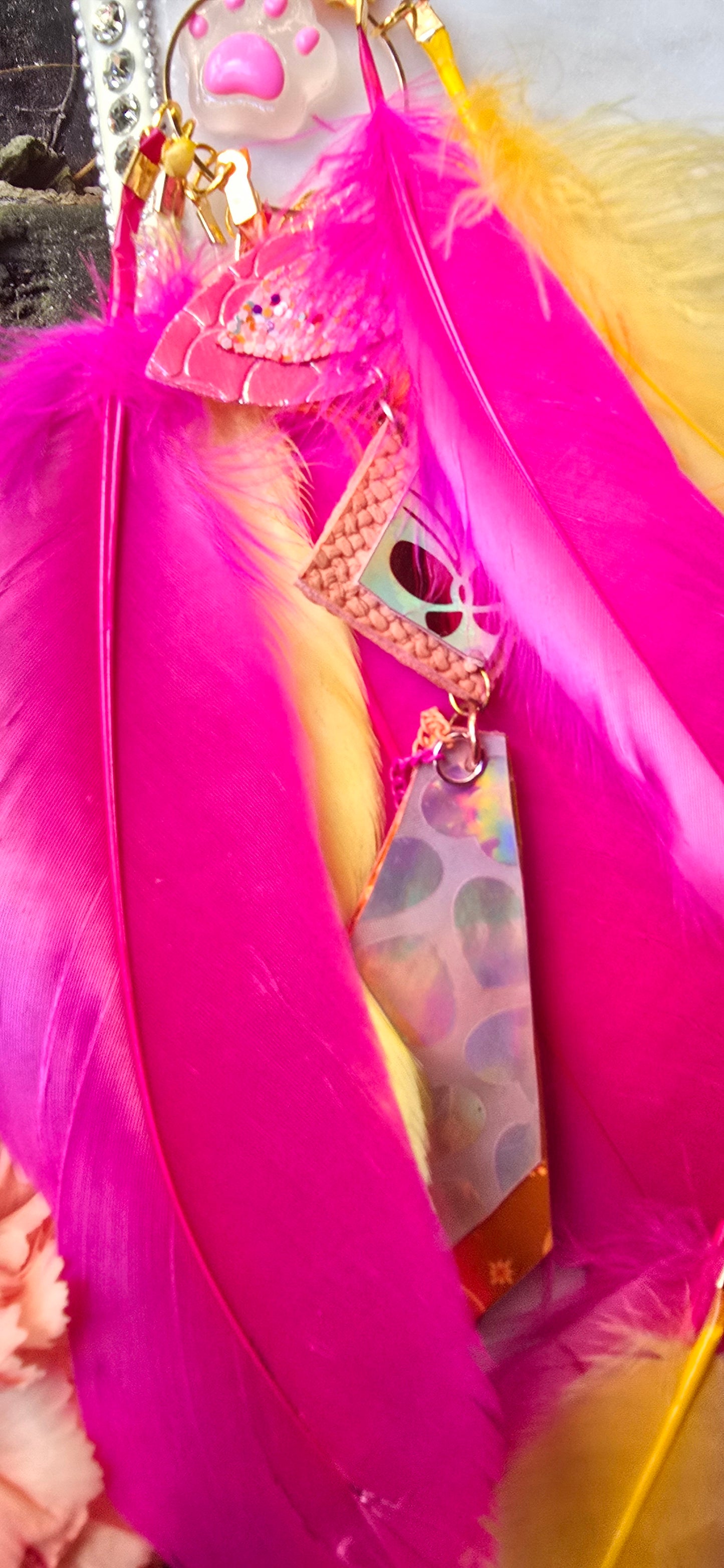 Gina - Bright Fun Butterfly Feather Earrings - Shop Moxxc