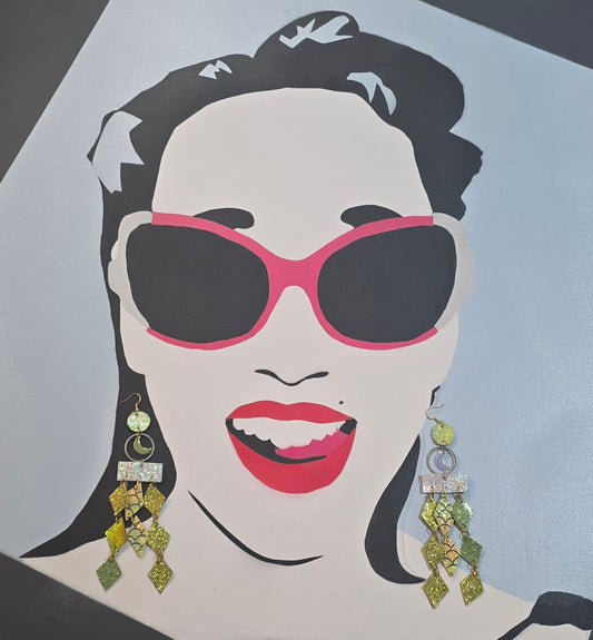 Esther - Yellow Green Diamond Chandelier Earrings - Shop Moxxc