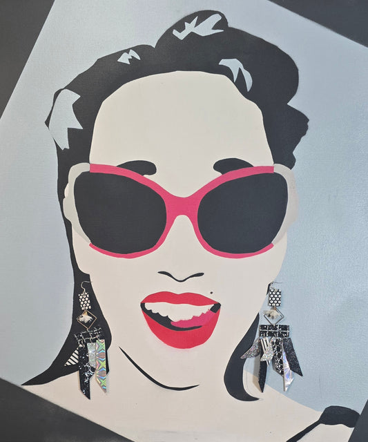 Sarah - Black White Fringe Earrings - Shop Moxxc