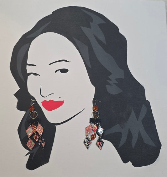 Jules - Red Diamond Chandelier Dangle Earrings - Shop Moxxc