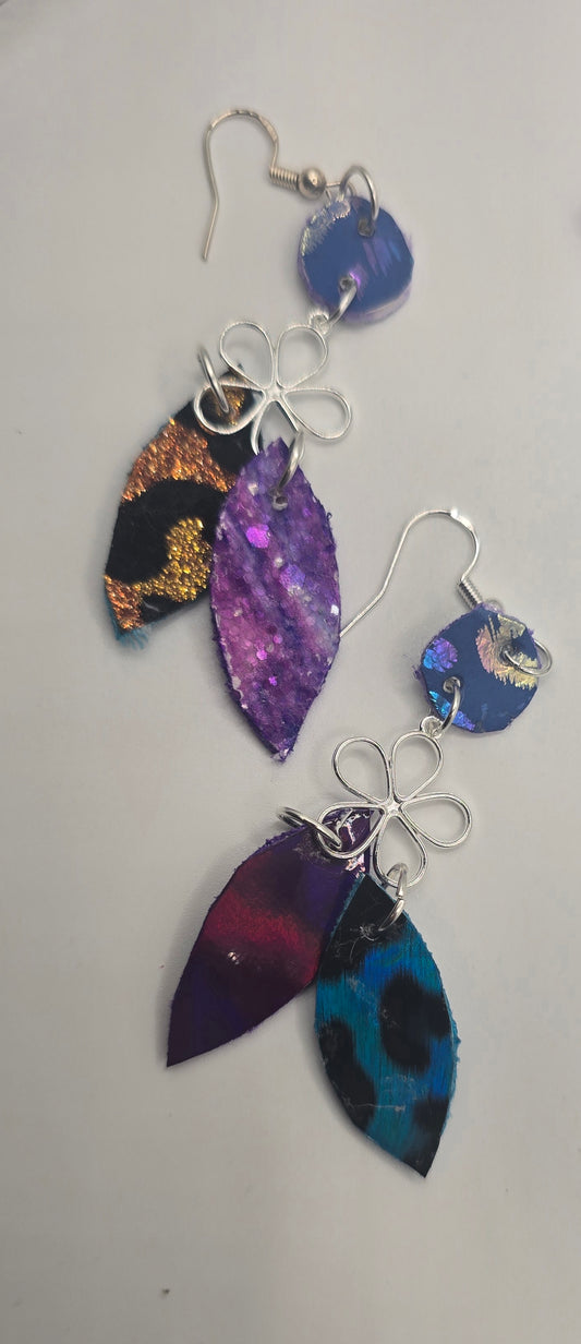 Jena - Blue Purple Orange Layered Statement Necklace - Shop Moxxc