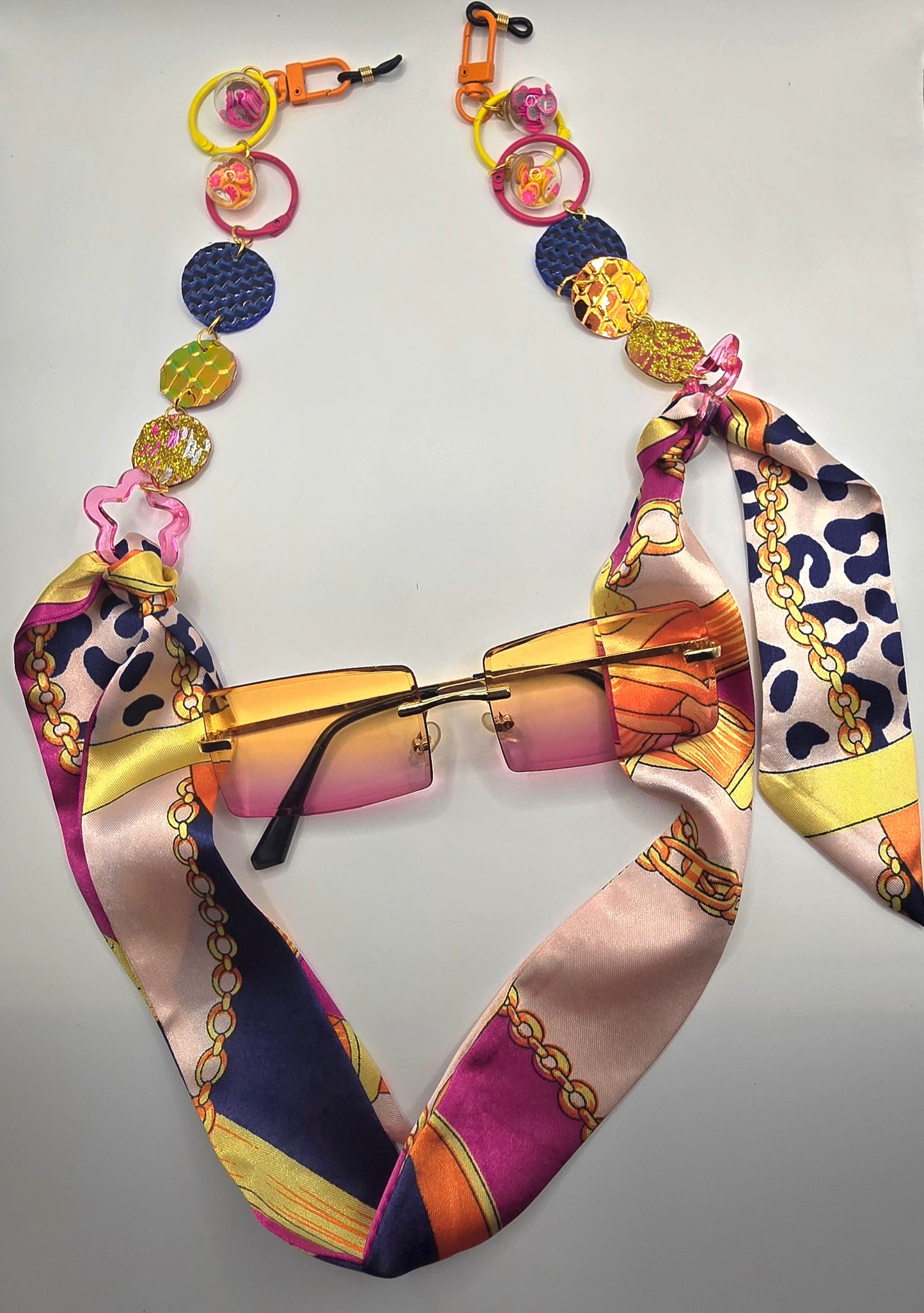 Liz - Multicolored Scarf Eyewear Chain - Shop Moxxc