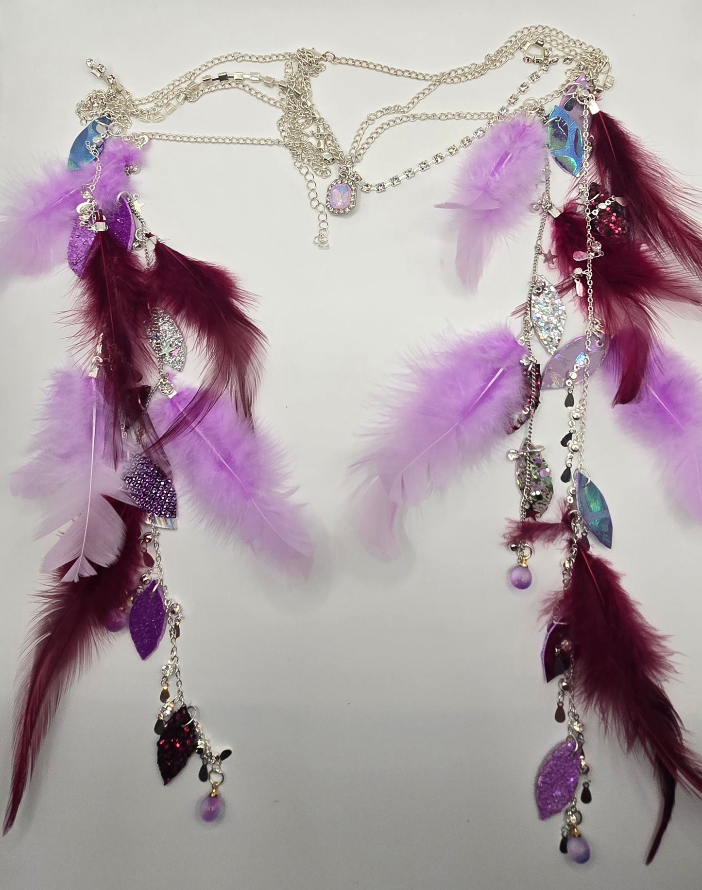 Connie - Lavender Feather Hair Jewelry Headpiece - Shop Moxxc