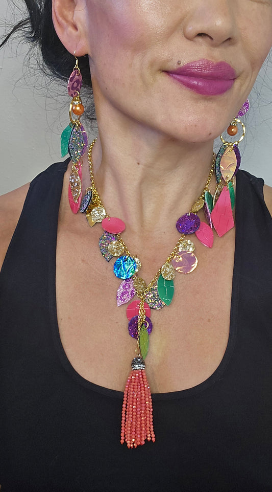 Rachel - Multicolored Colorful Abstract Necklace - Shop Moxxc