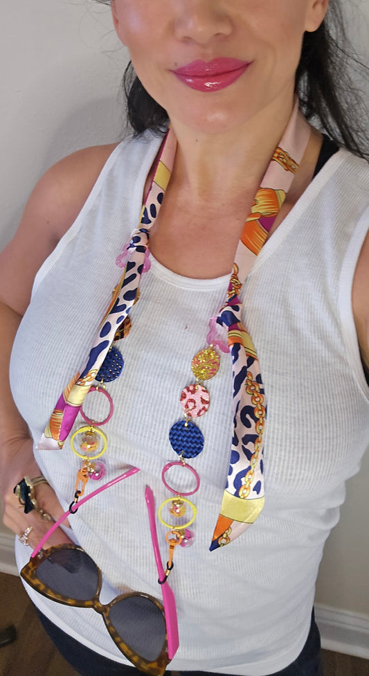 Liz - Multicolored Scarf Eyewear Chain - Shop Moxxc
