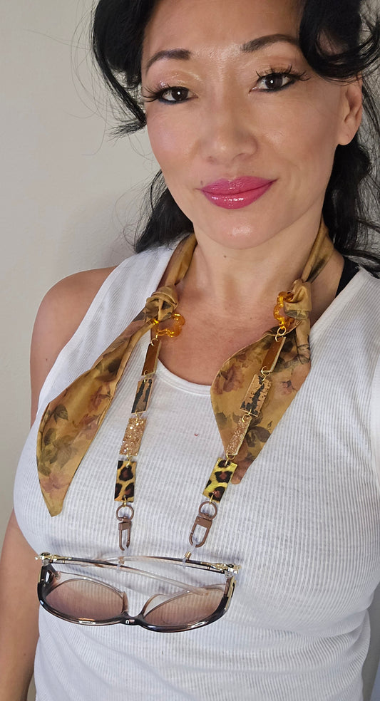 Bethany - Mustard Yellow Scarf Eyewear Chain - Shop Moxxc