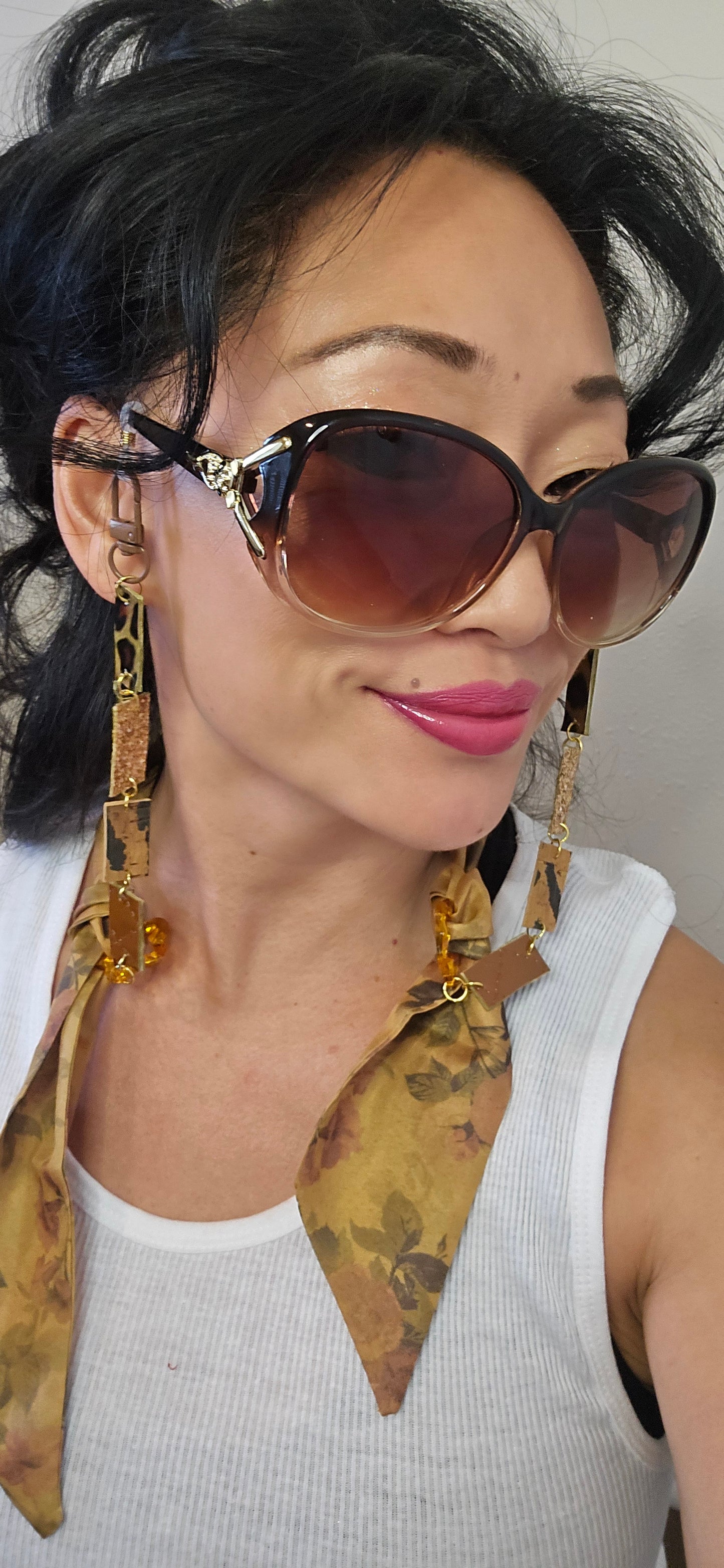Bethany - Mustard Yellow Scarf Eyewear Chain - Shop Moxxc