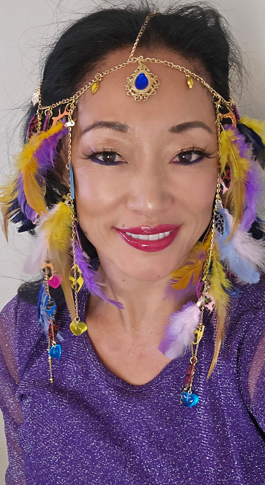 Monica - Multicolored Animal Print Hair Jewelry Headpiece - Shop Moxxc