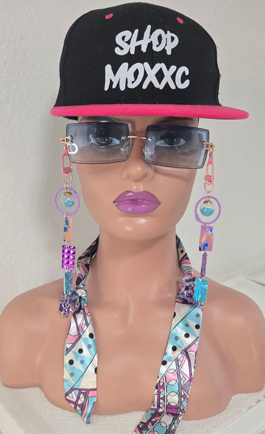 Sheila - Pastel Multicolored Scarf Eyewear Chain - Shop Moxxc