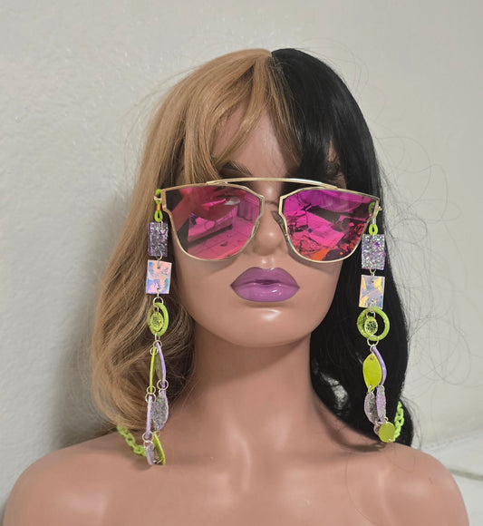 Nadia - Purple Glittery Eyewear Chains - Shop Moxxc