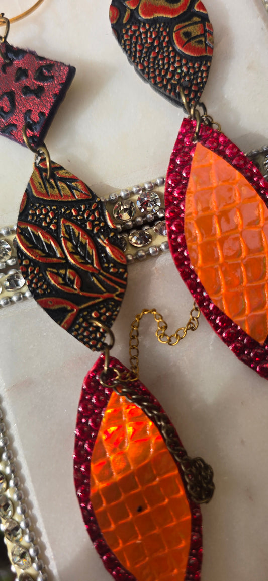 Adrienne - Brown Cherry Long Dangle Earrings - Shop Moxxc