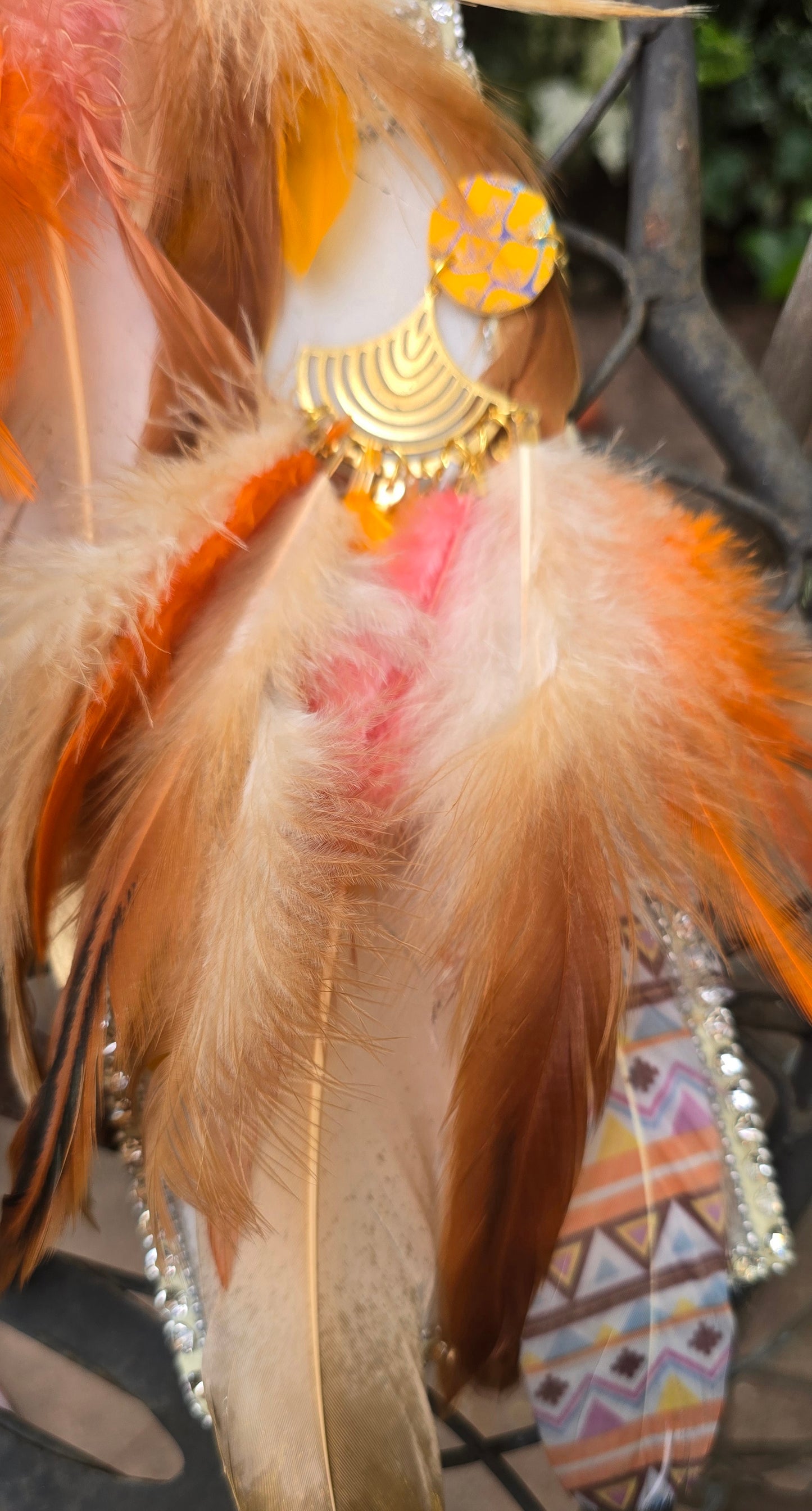 Jacqueline - Yellow Festival Feather Earrings - Shop Moxxc