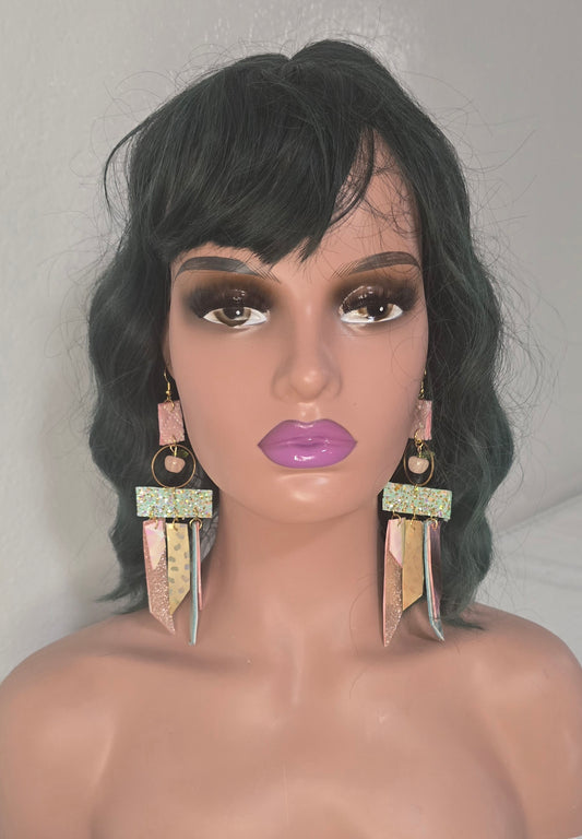 Cheryl - Pastel Iridescent Fringe Earrings - Shop Moxxc