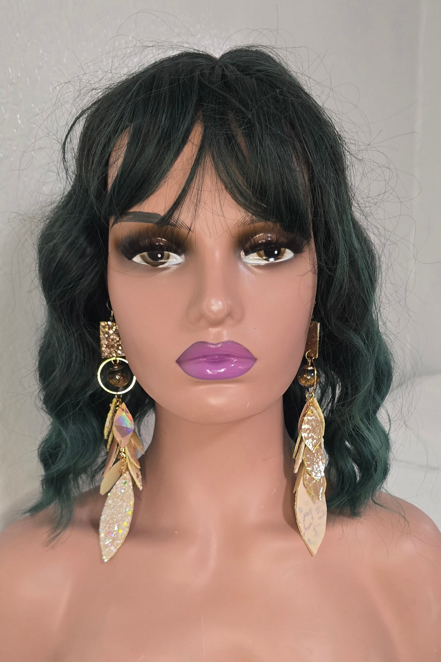 Brandi - Neutral Animal Print Chandelier Teardrop Earrings