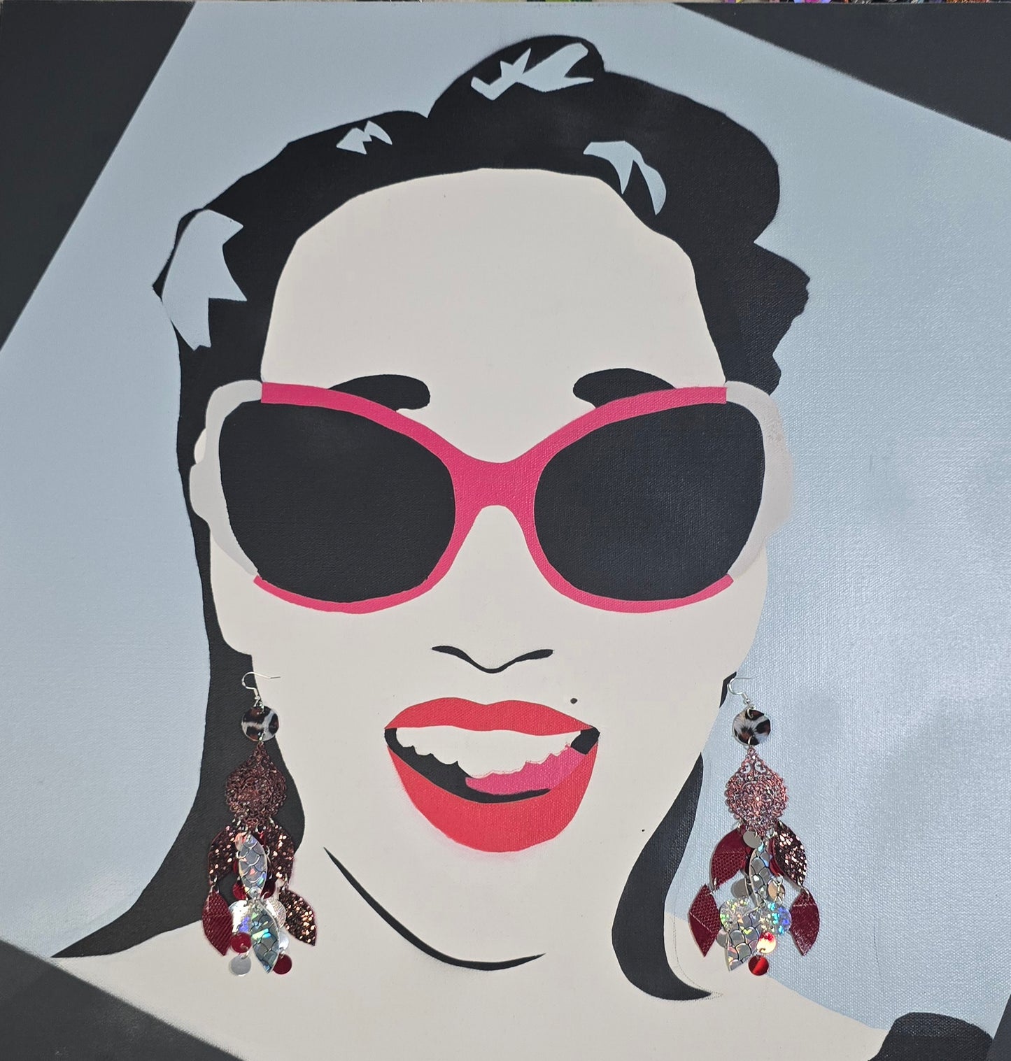 Andrea - Burgundy Layered Statement Earrings