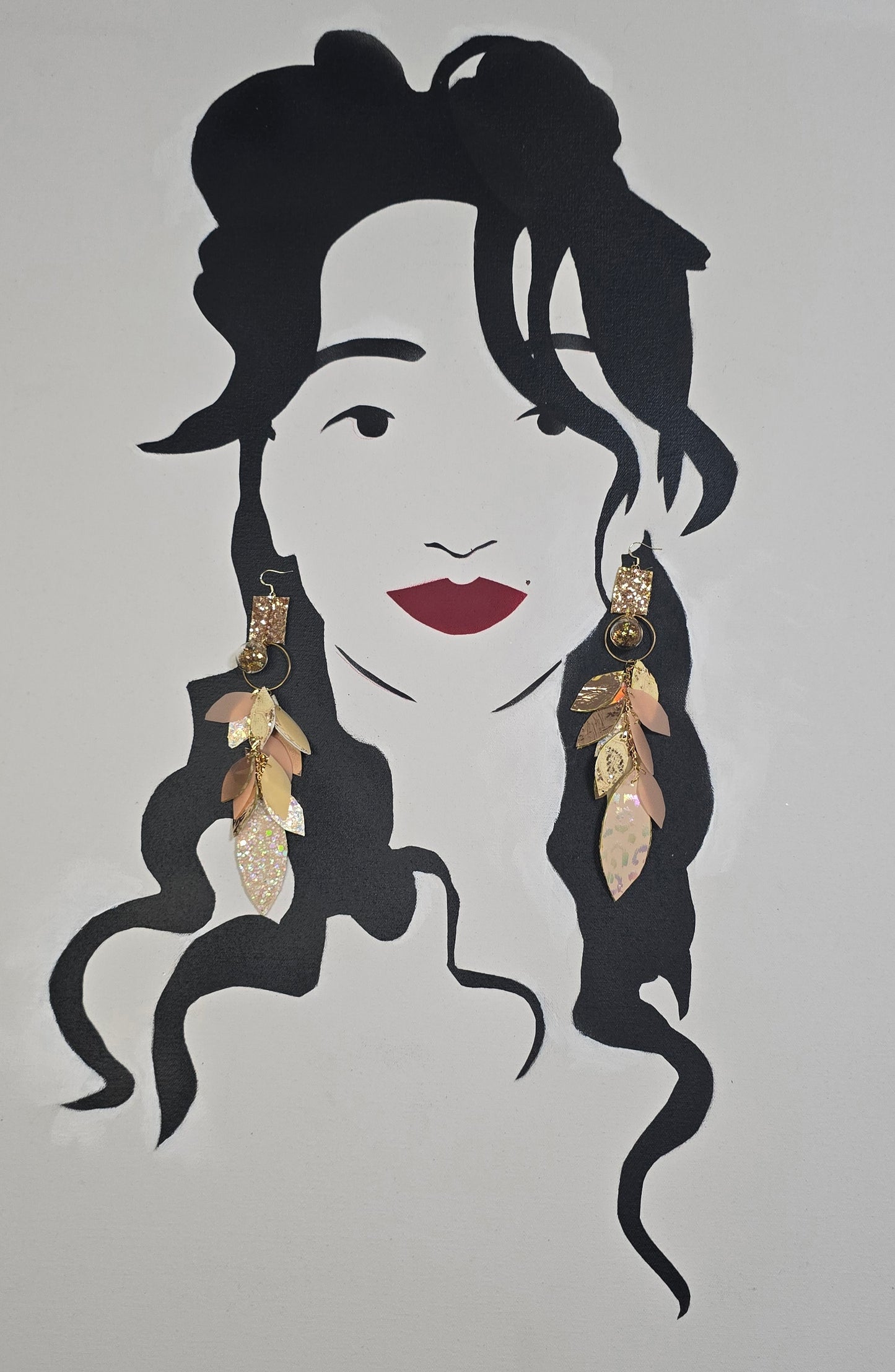 Brandi - Neutral Animal Print Chandelier Teardrop Earrings