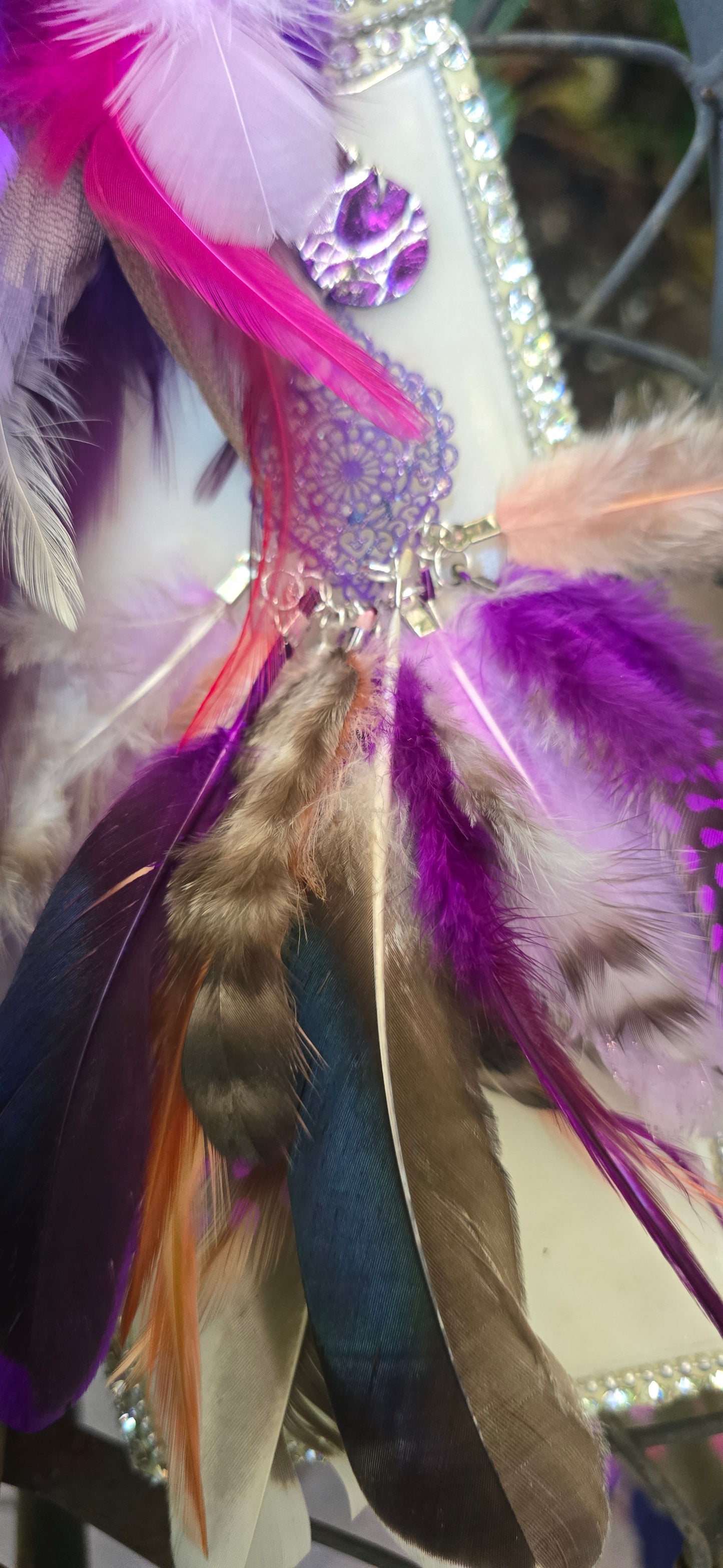 Zoe - Purple Festival Feather Earrings