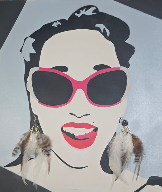 Lindsay - White Feather Earrings