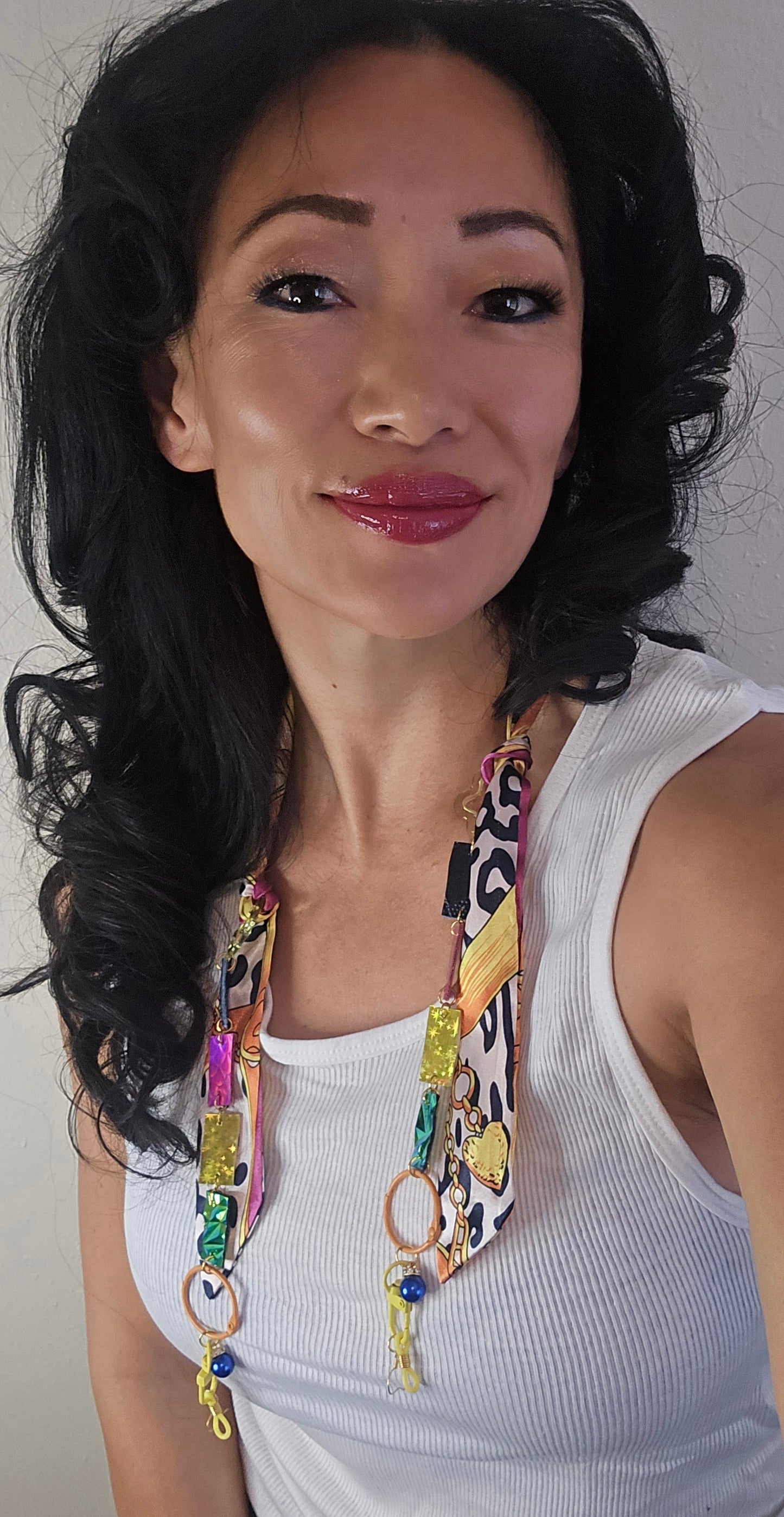 Eva - Brown Scarf Eyewear Chain