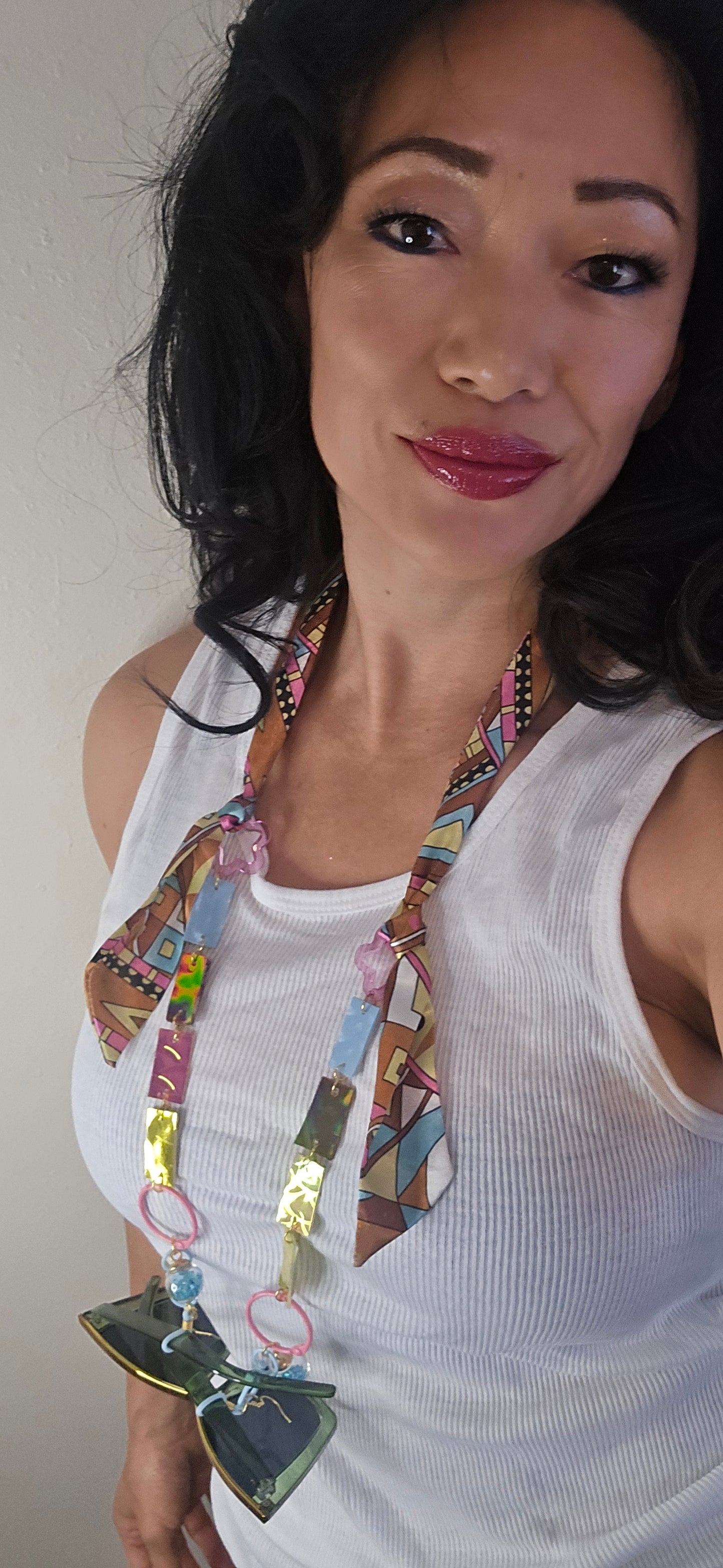 Eva - Brown Scarf Eyewear Chain