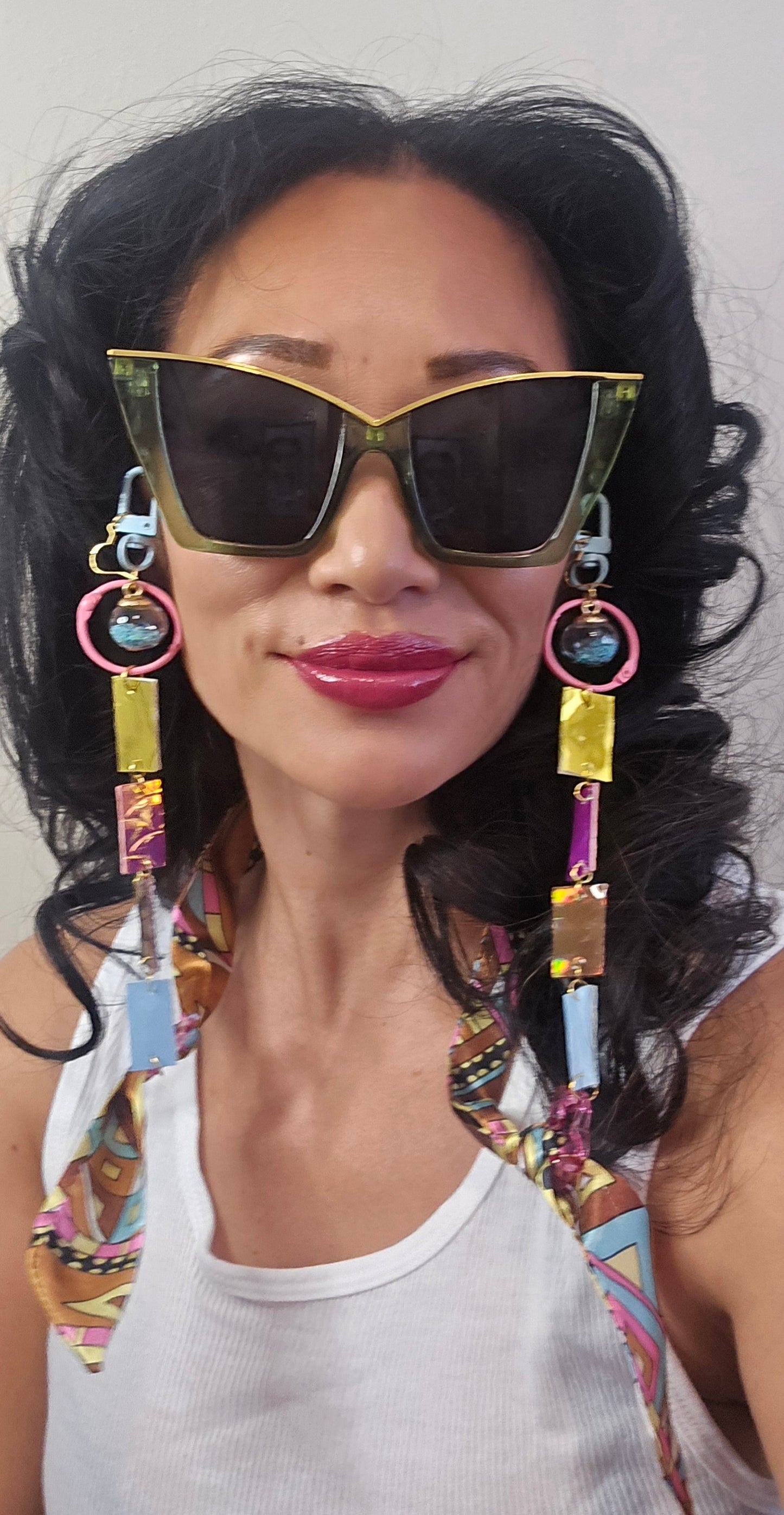 Eva - Brown Scarf Eyewear Chain