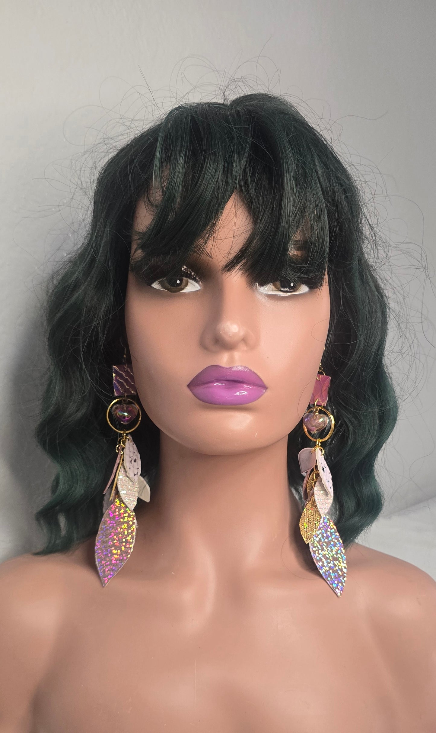 Jocelyn - Pink Iridescent Dangle Earrings