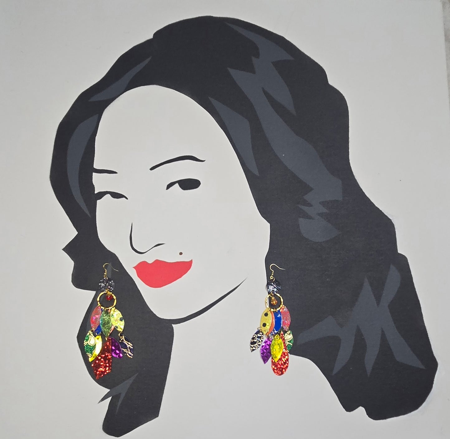 Lonni - Multicolored Rainbow Geometric Chandelier Earrings