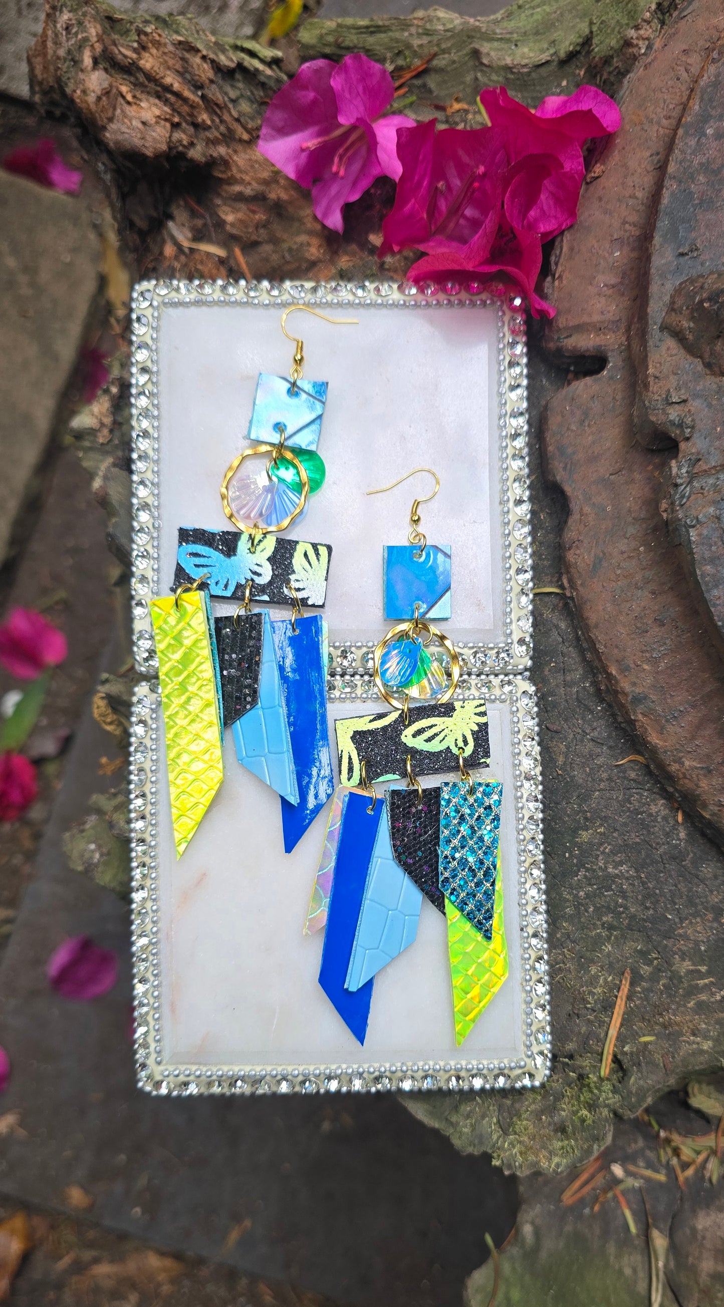 Madaline - Blue Fringe Earrings