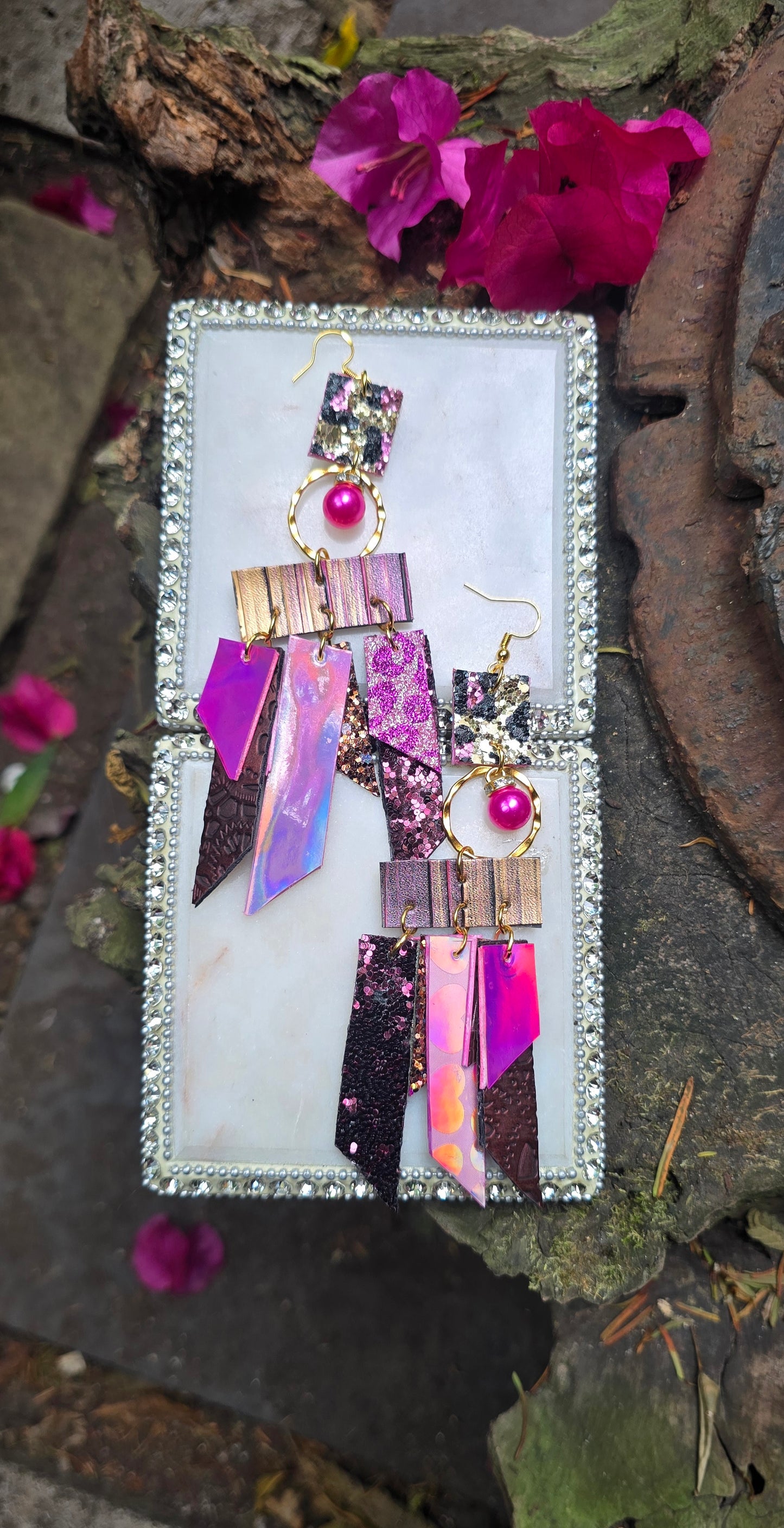 Leslie - Pink Fringe Earrings