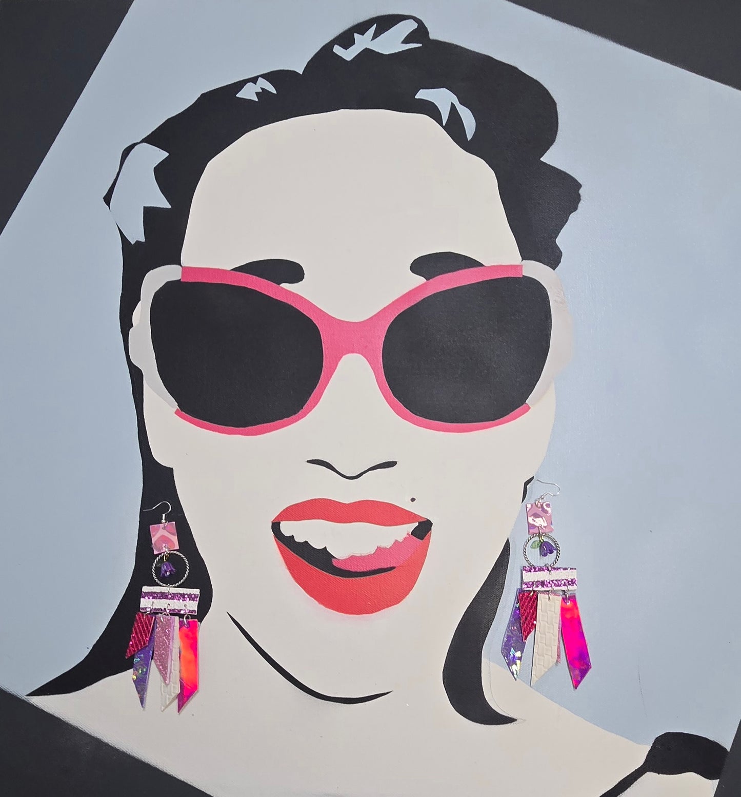 Melinda - Purple Pink Fringe Earrings