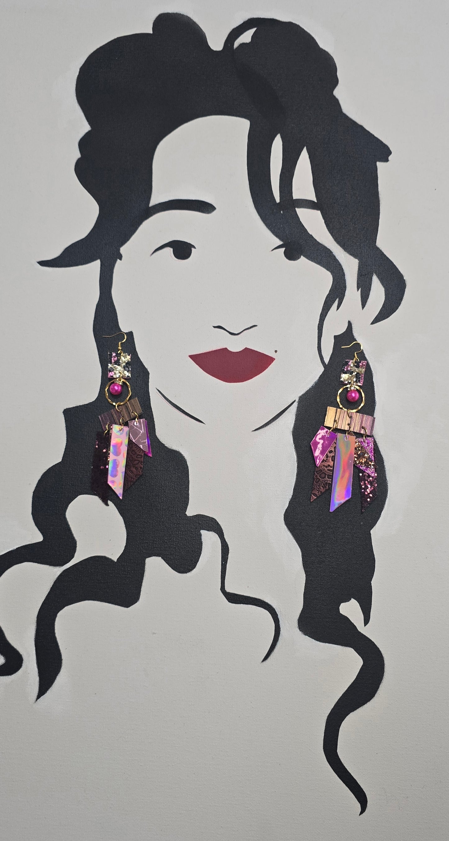 Leslie - Pink Fringe Earrings