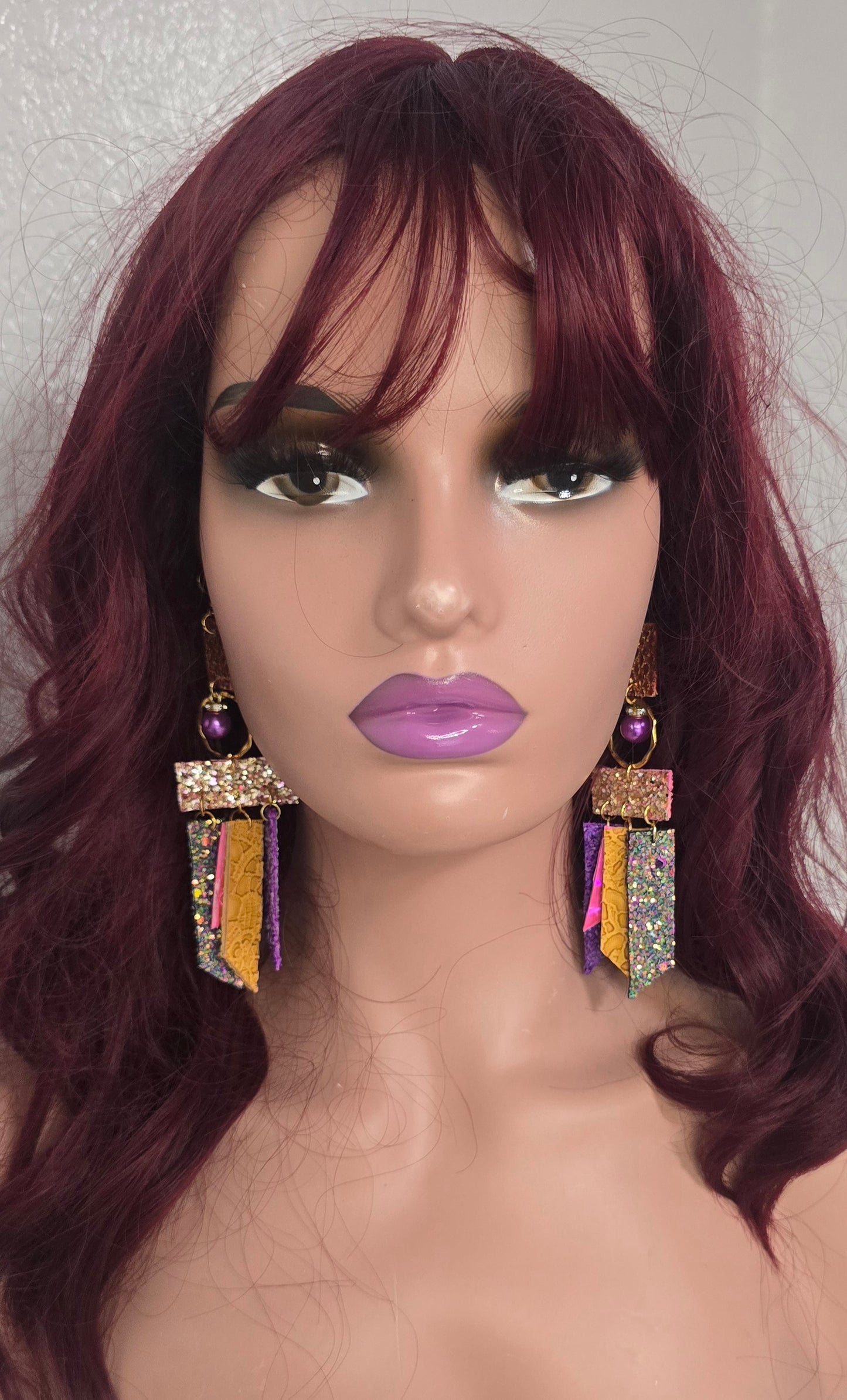 Hope - Multicolored Fringe Glittery Earrings