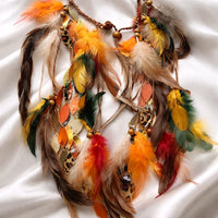 Charlene - Orange Feather Hair Jewelry Headpiece - Shop Moxxc