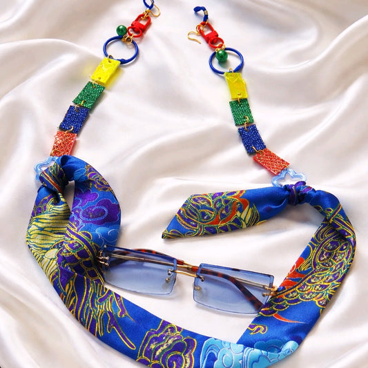 Carmen - Blue Scarf Eyewear Chain - Shop Moxxc