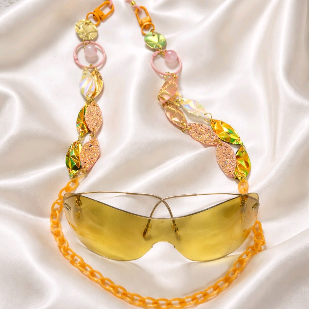 Summer - Yellow Iridescent Eyewear Chain - Shop Moxxc