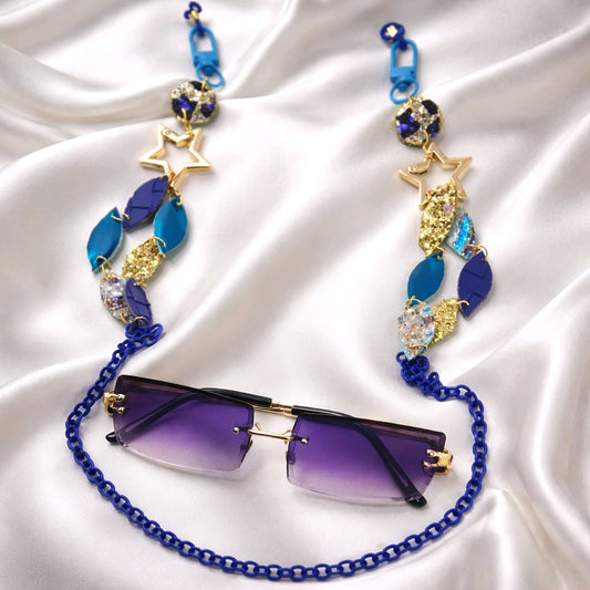 Emily - Blue Star Eyeglass Chain - Shop Moxxc