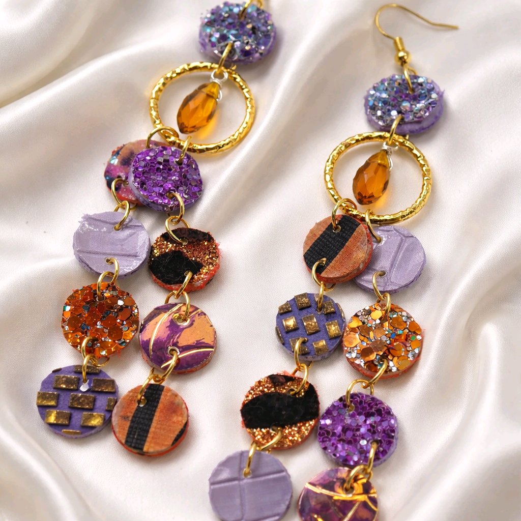 Kristina - Purple Prange Layered Statement Necklace - Shop Moxxc