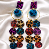 Jessica - Multicolored Animal Print Feather Necklace - Shop Moxxc