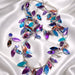 Jena - Blue Purple Orange Layered Statement Necklace - Shop Moxxc
