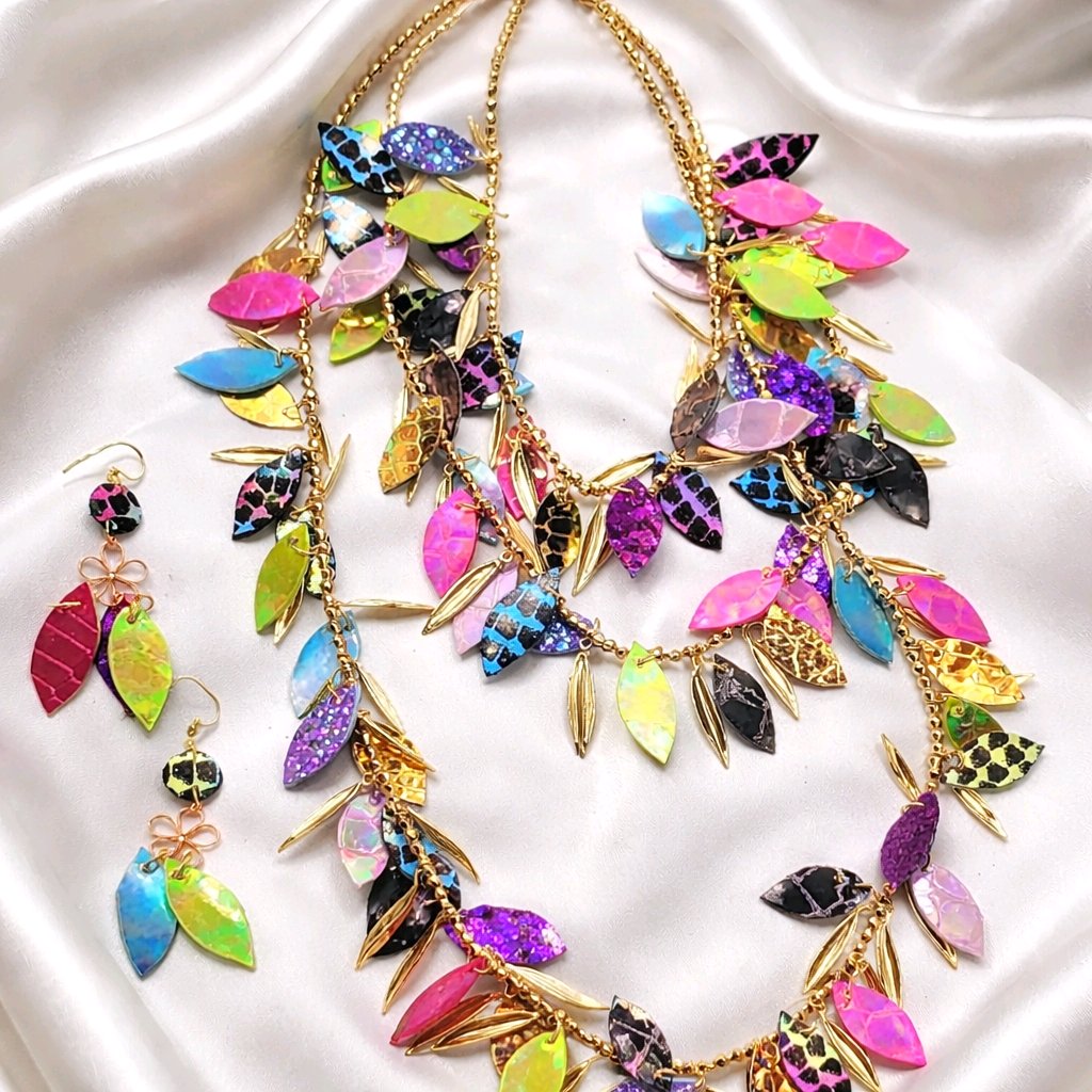 Natalia - Multicolored Animal Print 3 Layered Necklace - Shop Moxxc