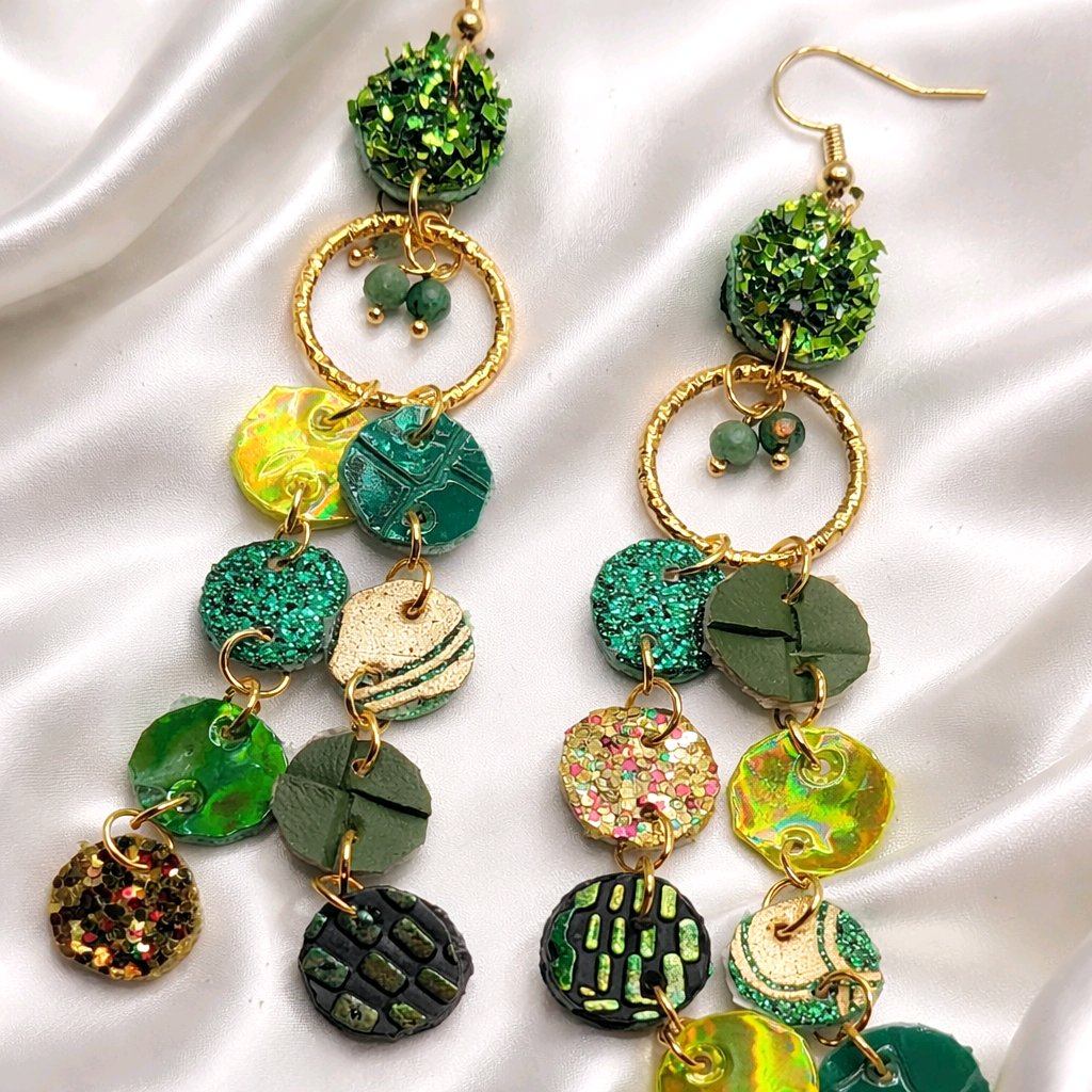 Cindy - Green Layered Statement Necklace - Shop Moxxc
