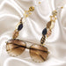 Lena - Gold White Eyewear Chain
