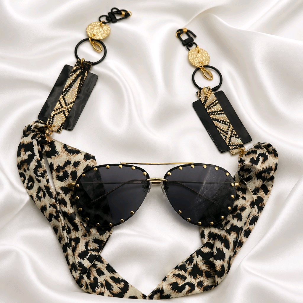 Mallory - Animal Print Scarf Eyewear Chain