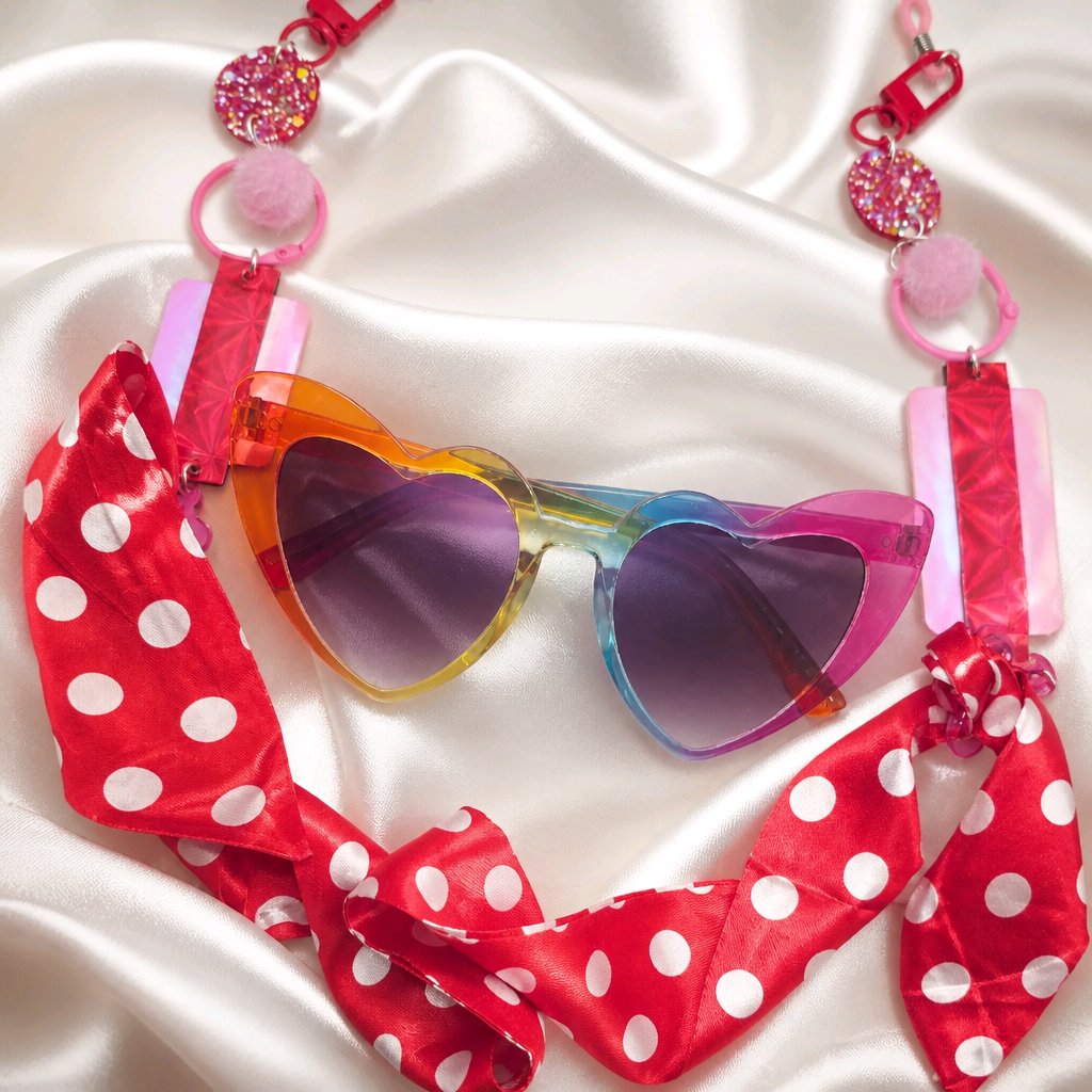 Betsy - Red Polka Dot Scarf Eyewear Chain