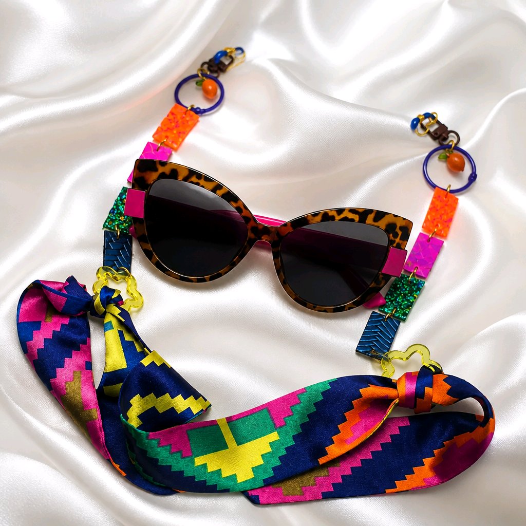Hailey - Multicolored Scarf Eyewear Chain