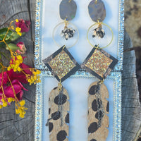 Monique - Animal Print Long Dangle Earrings - Shop Moxxc