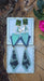 Vanessa - Green Glittery Geometric Camo Dangle Earrings - Shop Moxxc
